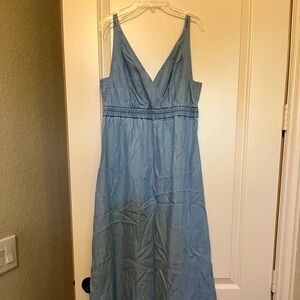 Anthropologie Holding Horses chambray maxi dress